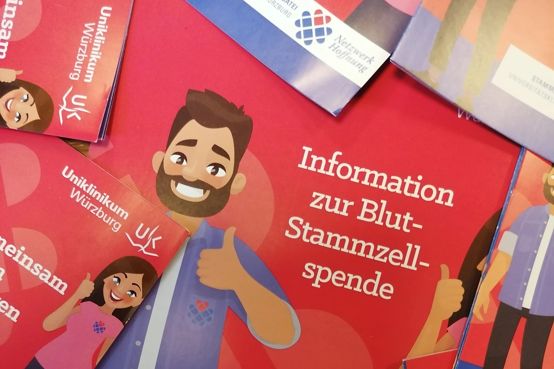 Infomaterial zum Thema Blut-Stammzellspende