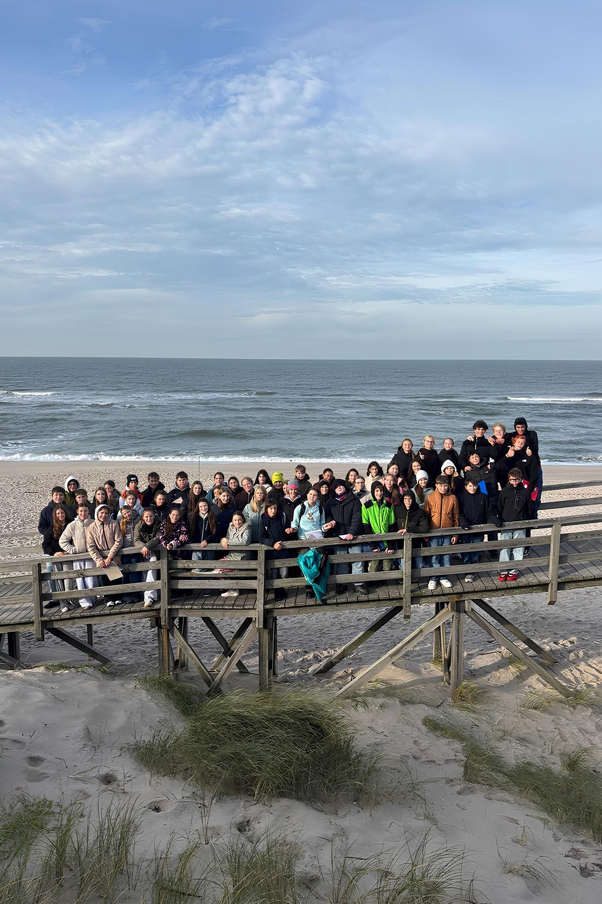 Gruppenfoto der 8. Klassen bei der Sylt-Fahrt
